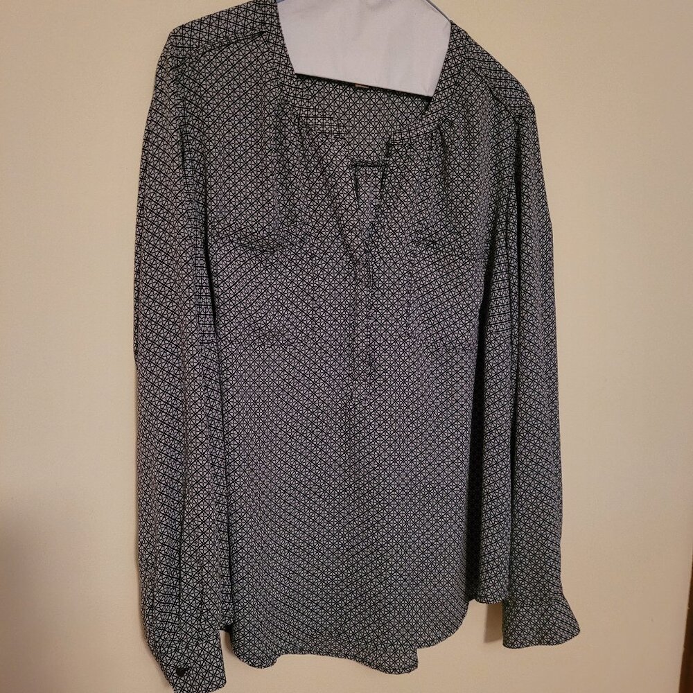Navy Geo-Pattern Top